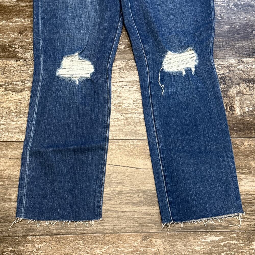L'Agence Jeans Womens 27 Blue Sada Cropped‎ Slim Distressed Raw Hem Denim NEW - Picture 3 of 13